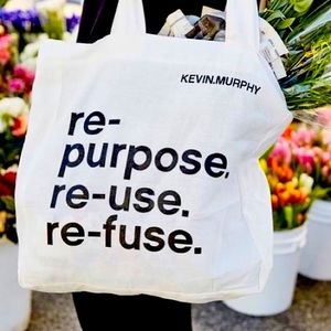 NWT Kevin Murphy linen tote bag shopper reusable